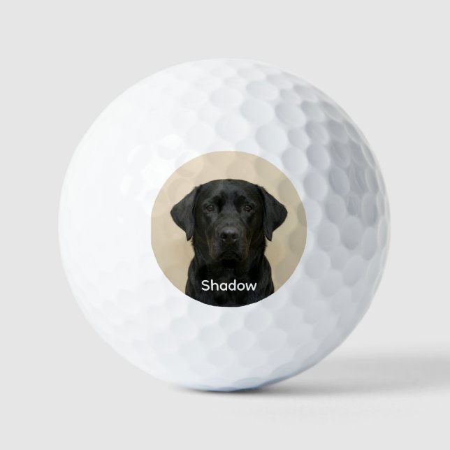 Pelotas De Golf Foto personalizada de perro Labrador negro (Anverso)