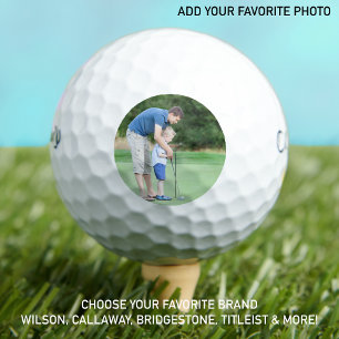 Pelotas De Golf Foto personalizada del padre de Golfer Son