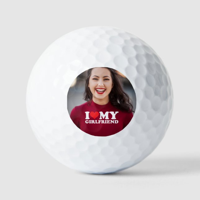 Pelotas De Golf Foto personalizado Amo A Mi Novia (Anverso)