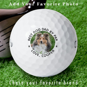 Pelotas De Golf Foto personalizado DOG DAD Golfer moderno personal