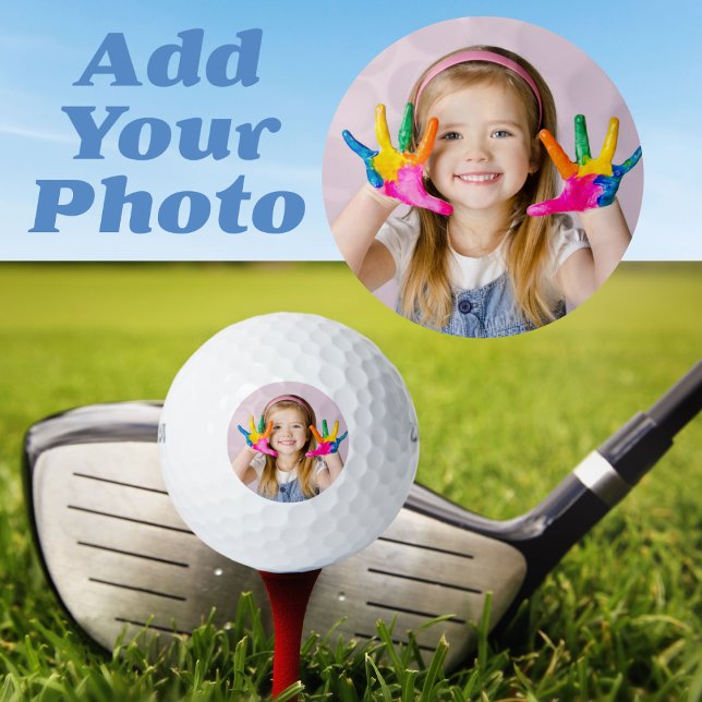 Pelotas De Golf Foto Personalizado moderna (Introducing Modern Custom Photo Golf Balls, the ultimate personalized gift for any golfer. )