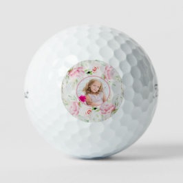 Pelotas De Golf Foto personalizado - Shabby Chic Rosa -