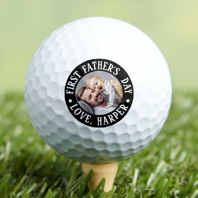 Pelotas De Golf Foto Primer Día del Padre (Photo First Father's Day Golf Balls )