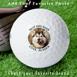 Pelotas De Golf Foto simple de perro Mascota personalizada Golfer<br><div class="desc">Mejor Papá... ¡Dos de tus cosas favoritas, golf y perro! Sorprenda al Papa Perro y al amante del golf con estos personalizados de foto de perro super adorables pelotas de golf y accesorios de golf a juego. Ahora puede llevar a su mejor amigo con él mientras juega los 18 agujeros...</div>