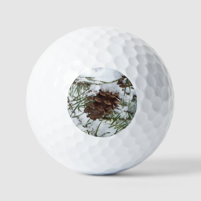 Pelotas De Golf Fotografía de la naturaleza de la nieve de Pine Co (Anverso)