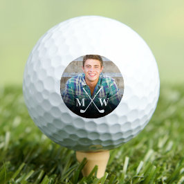 Pelotas De Golf Fotomontaje de monograma personalizado