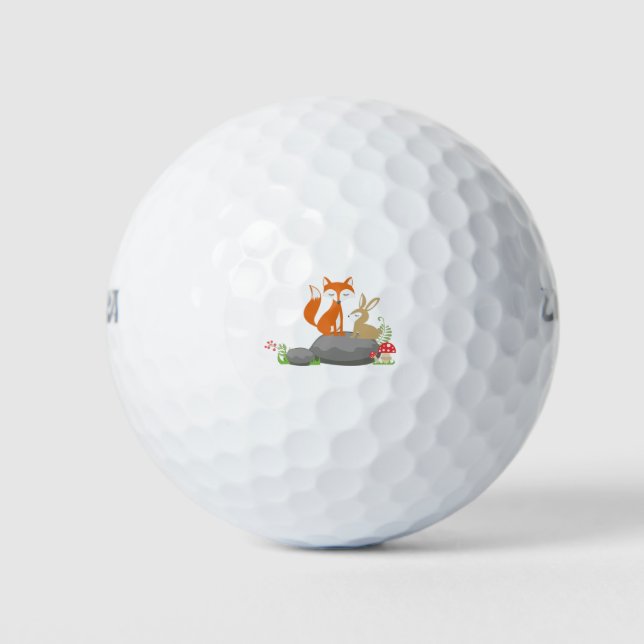 Pelotas De Golf Fox y conejo (Anverso)