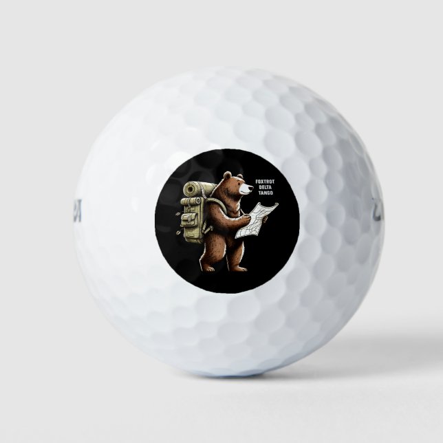 Pelotas De Golf Foxtrot Delta Tango Funny Bear (Anverso)