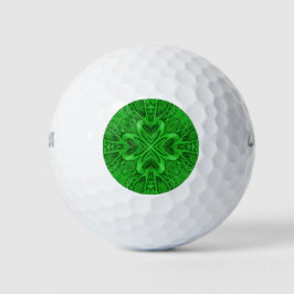 Pelotas De Golf Fractal kaleidoscopio verde vintage celta
