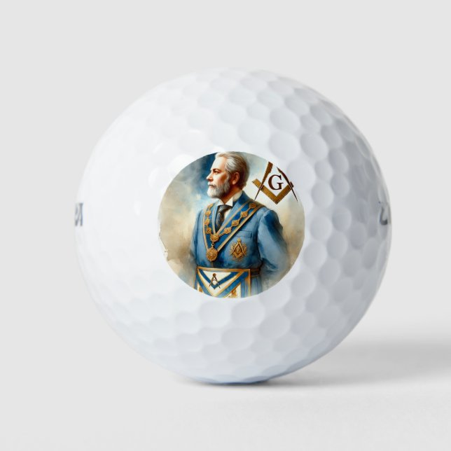 Pelotas De Golf Freemason Square y Compass Masonic Mason Master (Anverso)