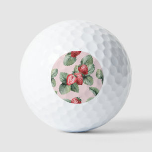 Pelotas De Golf Fresas maduras para el verano: rosa acuarela