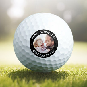 Pelotas De Golf Frontera negra de foto del Día del Padre Feliz
