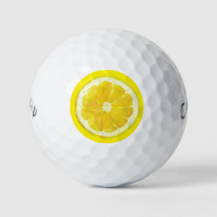 Pelotas De Golf Fruta de diseño geométrico de limón Slice