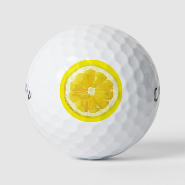 Pelotas De Golf Fruta de diseño geométrico de limón Slice (Anverso)