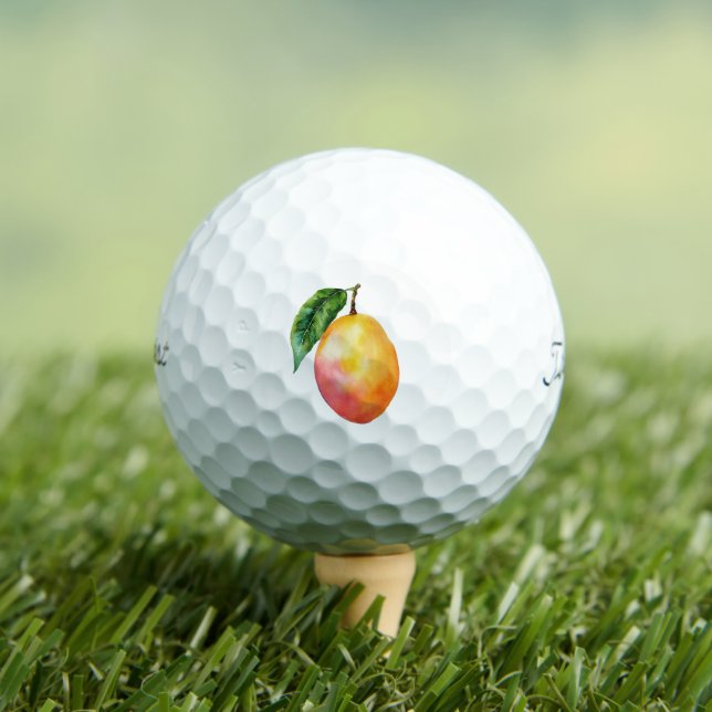 Pelotas De Golf Fruta de mango amarillo rosa (Camiseta in situ)