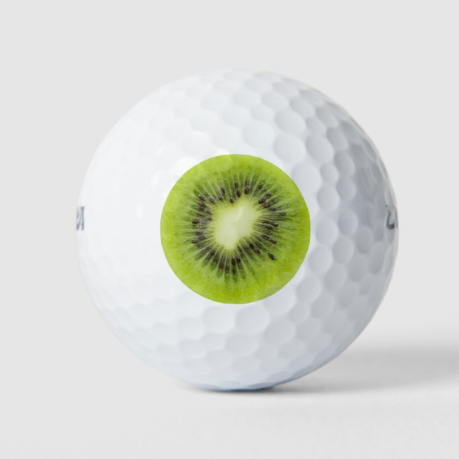 Pelotas De Golf Fruta kiwi fresca. Secador redondo aislado (Anverso)