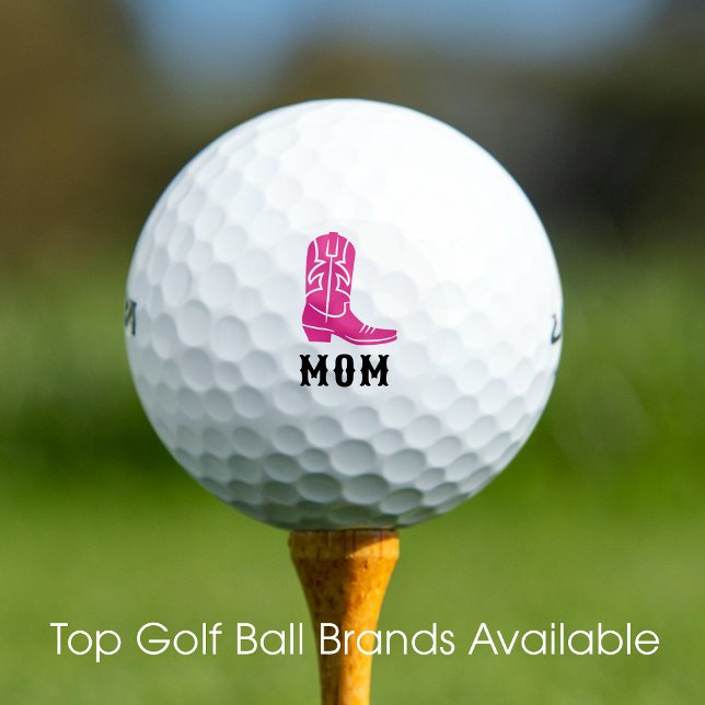 Pelotas De Golf Fun Cowboy Boot Personalizado Monogramado Rosa (Subido por el creador)