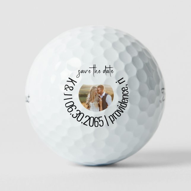 Pelotas De Golf Fun Golf Photo Wedding Save the Date II (Anverso)