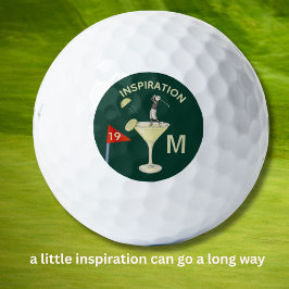 Pelotas De Golf Fun Inspirational 19th Hole Cocktail Monogram 