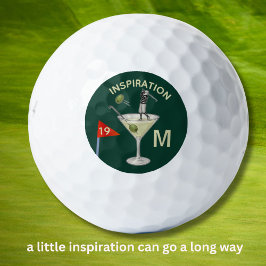 Pelotas De Golf Fun Inspirational 19th Hole Cocktail Monogram 