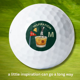 Pelotas De Golf Fun Inspirational 19th Hole Cocktail Monogram 