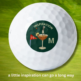 Pelotas De Golf Fun Inspirational 19th Hole Cocktail Monogram 