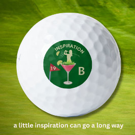 Pelotas De Golf Fun Inspirational 19th Hole Cocktail Monogram 