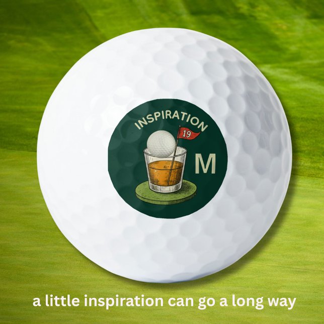 Pelotas De Golf Fun Inspirational 19th Hole Drink Monogram  (Subido por el creador)