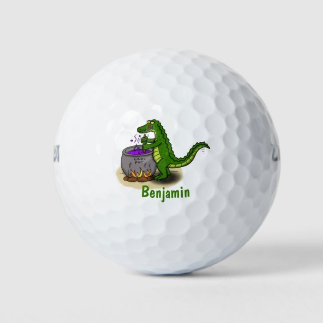 Pelotas De Golf Fundido personalizado de cocina de caimanes verdes (Anverso)