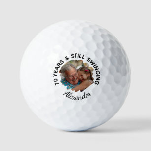 Pelotas De Golf Funny 70 cumpleaños sigue cambiando foto y nombre