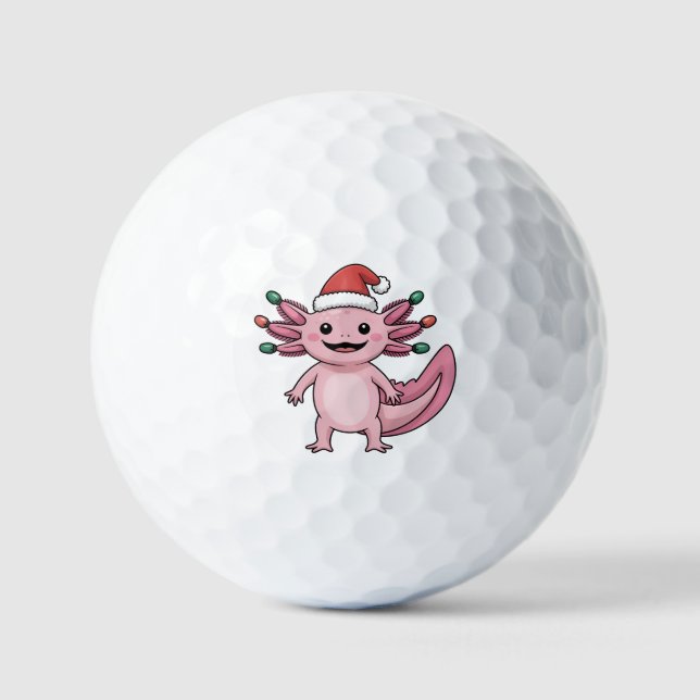 Pelotas De Golf Funny Axolotl Christmas Santa Hat Xmas Outfit (Anverso)