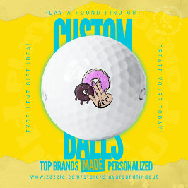 Pelotas De Golf Funny Bachelor Party Donut Hand Tattoo Monogram