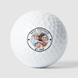 Pelotas De Golf Funny BEST STEPDAD BY PAR Photo Personalizado Colo