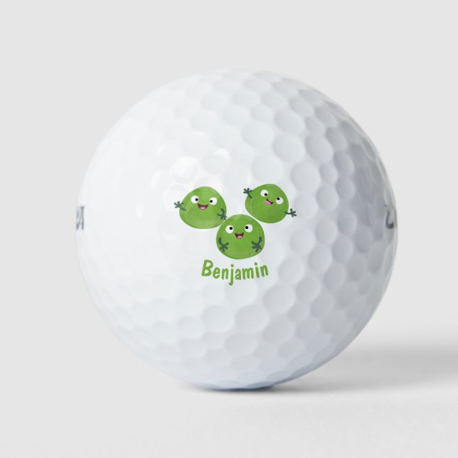 Pelotas De Golf Funny Brussels brota personalizado de verduras (Anverso)