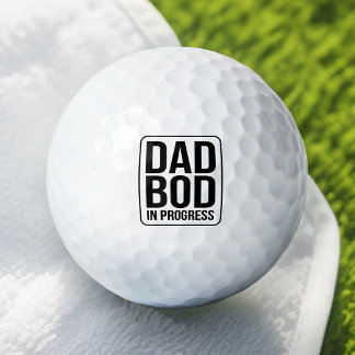 Pelotas De Golf Funny Dad Bod in Progress Humthers Day Black