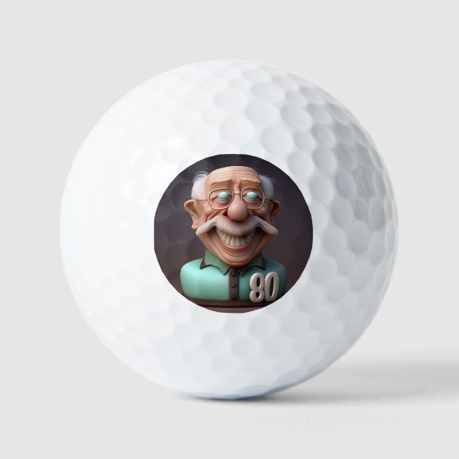 Pelotas De Golf Funny especial personalizada Cumpleaños de 80 años (Anverso)