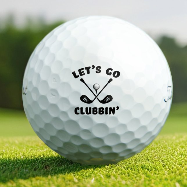 Pelotas De Golf Funny Golf Club Golfer Humor Black & White (Funny Golf Club Golfer Humor Black & White Golf Balls)