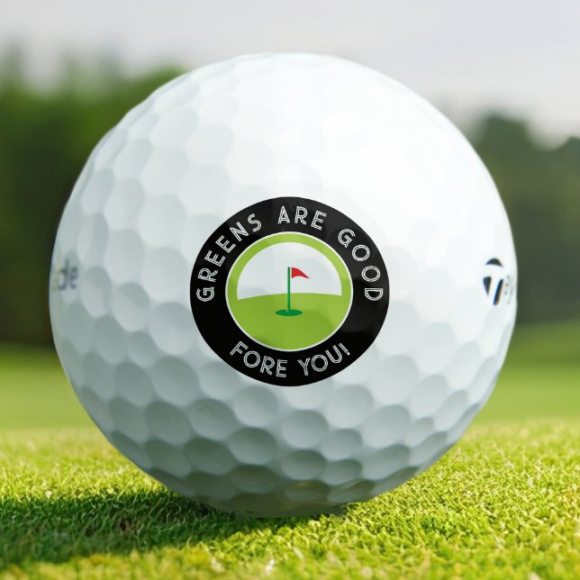 Pelotas De Golf Funny Golfer Gift – GREENS ARE GOOD FORE YOU! (Funny Golfer Gift – GREENS ARE GOOD FORE YOU! Golf Balls)
