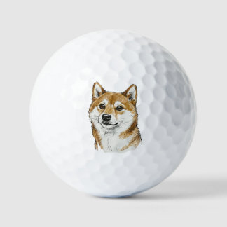 Pelotas De Golf Funny hand drawn Shiba Inu Valentine's Day Art