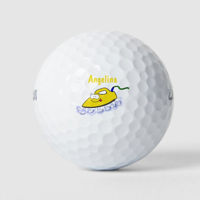 Pelotas De Golf Funny ilustracion de lavandería de hierro personal (Anverso)