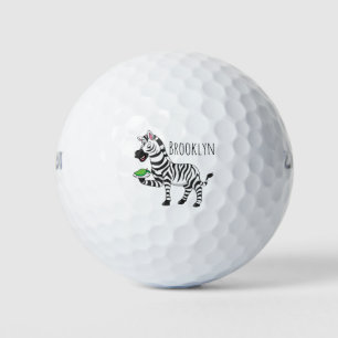 Pelotas De Golf Funny ilustracion de personalizado de cebra
