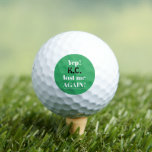 Pelotas De Golf Funny Logrado De Nuevo Personalizado<br><div class="desc">¡Bolas de golf divertidas y personalizadas! El texto de la cita es "¡Sí! (Nombre personalizado) ¡VUELVE A perderme! Texto en blanco y negro con fondo circular verde,  pero puede cambiar los colores con la función personalizar de Zazzle si lo desea.</div>