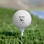 Pelotas De Golf Funny Mailman, jubilado de trabajador postal retir<br><div class="desc">Gracioso diseño de retiro para un trabajador postal. Esta mordaza moderna de cartero en la tipografía moderna dice "Retirado de la oficina de correos cada hora es hora feliz". Perfecto regalo de despedida para su portador de cartas</div>