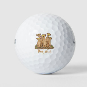Pelotas De Golf Funny meerkat ilustracion personalizado familiar