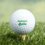 Pelotas De Golf Funny Personalizado Nombre impreso<br><div class="desc">Nadie volverá a tomar sus bolas de golf cuando use estas bolas de golf iniciales impresas en personalizado con su nombre - y las hará reír cuando vean que ha reclamado las bolas como propias con la graciosa redacción en verde. Edite las fuentes, colores y texto haciendo clic en "personalizar...</div>