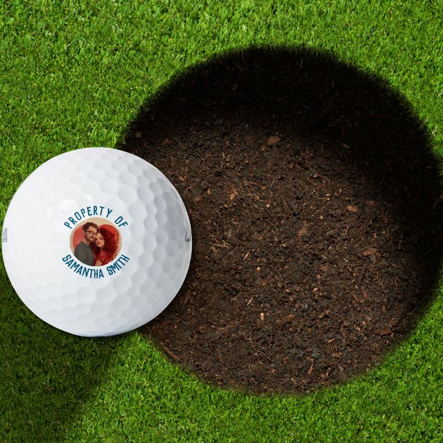 Pelotas De Golf Funny Property of {Name} Photo Simple Personalized (Subido por el creador)