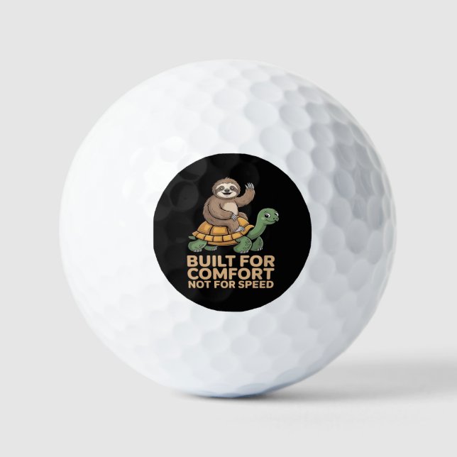 Pelotas De Golf Funny Sloth Riding Turtle (Anverso)
