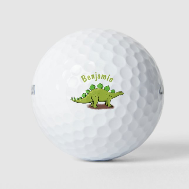 Pelotas De Golf Funny stegosaurus dinosaur personalizado (Anverso)