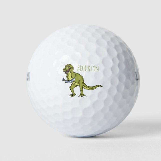 Pelotas De Golf Funny T rex dinosaur ilustracion (Anverso)
