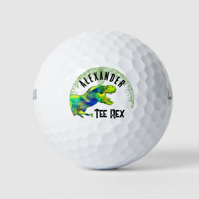 Pelotas De Golf Funny Tee Rex Dinosaur Dad Chiste (Anverso)